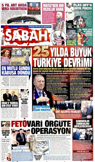 Sabah manşeti